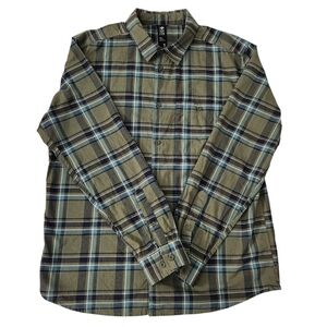 MOUNTAIN HARDWEAR Olive Plaid Cotton Button-Down Shirt m